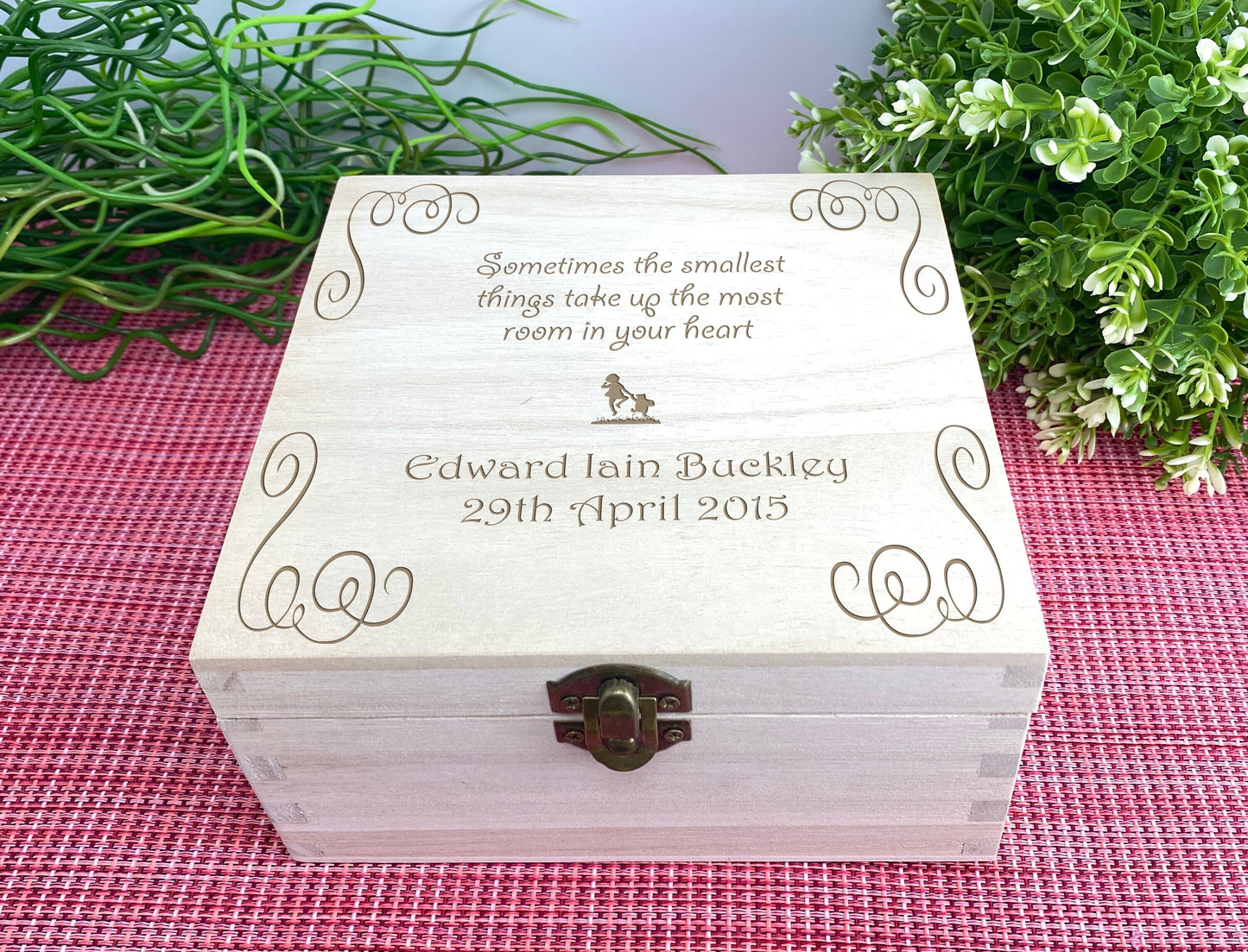 Pooh Bear Christening Memory Box