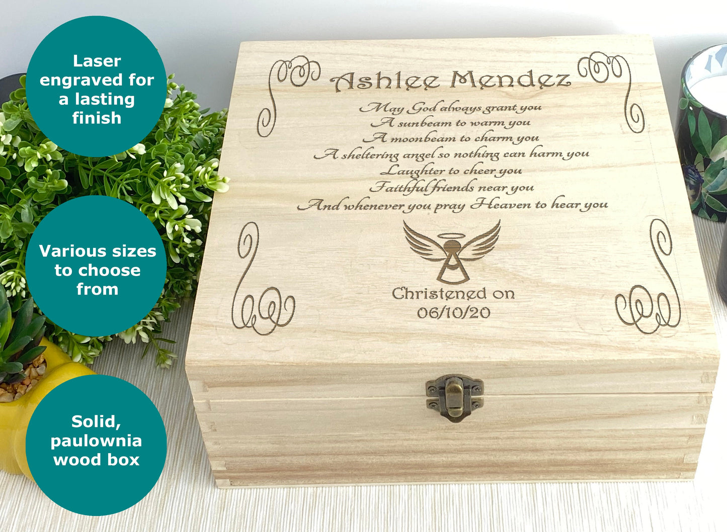 Angel Christening Personalized Memory Box