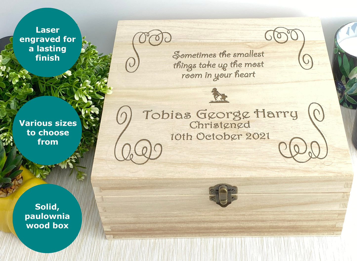 Pooh Bear Christening Memory Box