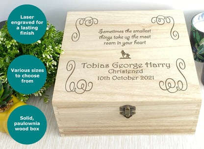 Pooh Bear Christening Memory Box