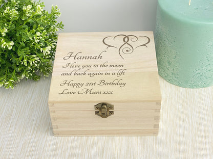 Heart Design Personalised Memory Box