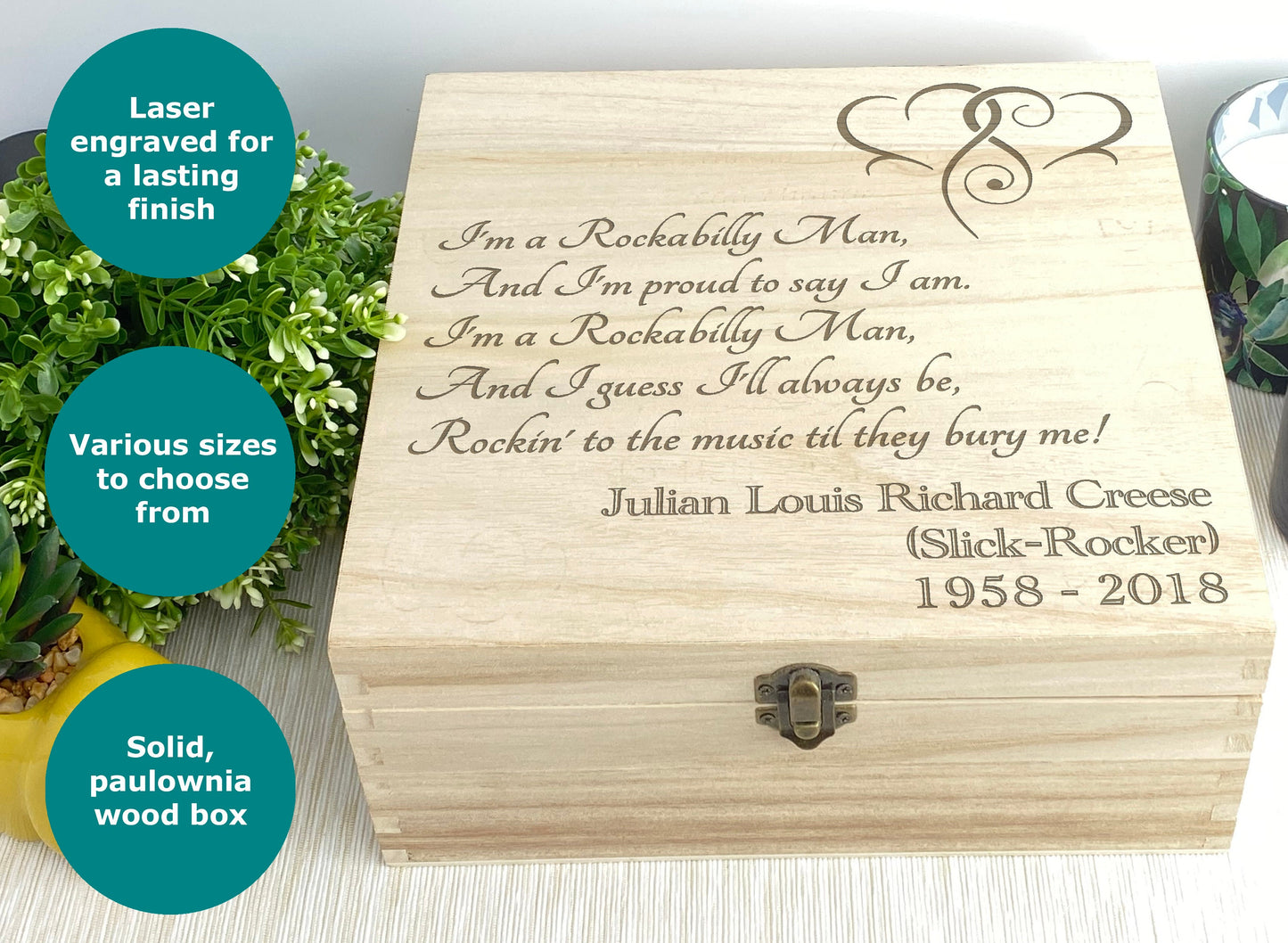 Heart Design Personalised Memory Box