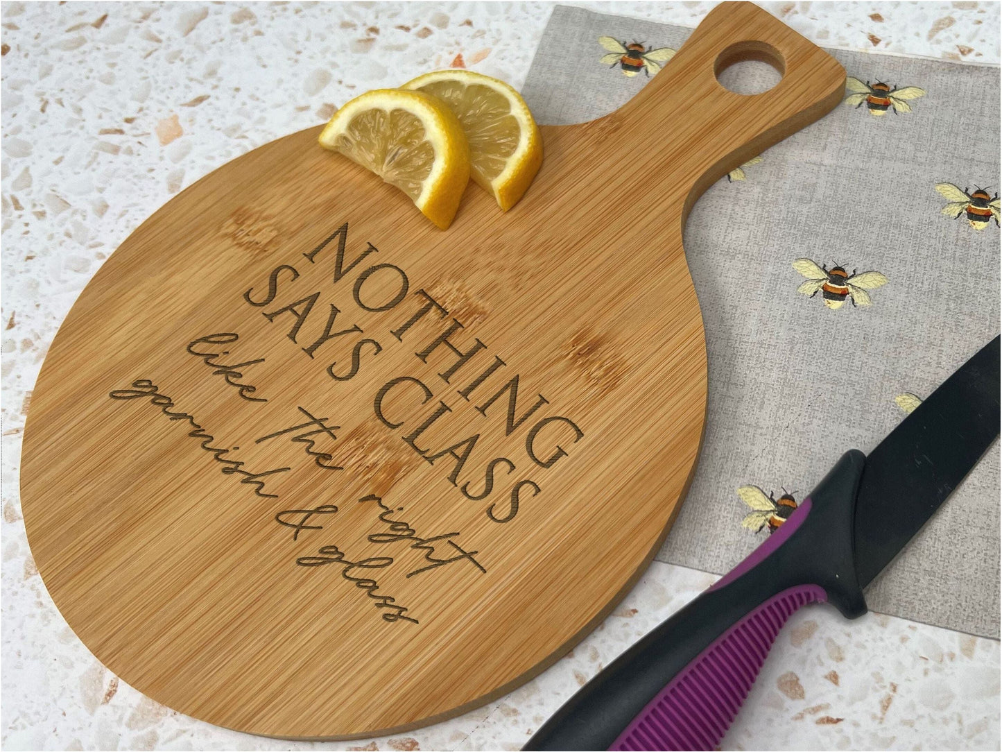 Nothing Says Class Engraved Bamboo Paddle Chopping Board