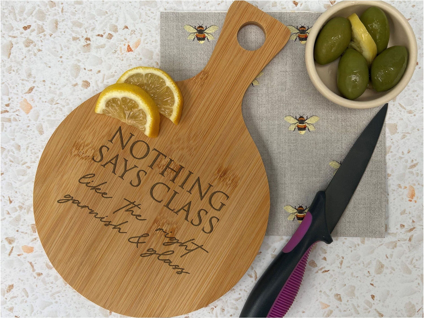 Nothing Says Class Engraved Bamboo Paddle Chopping Board