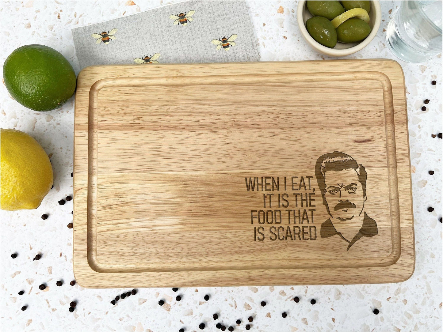 Ron Swanson Parks and Recreation Wooden Chopping Board