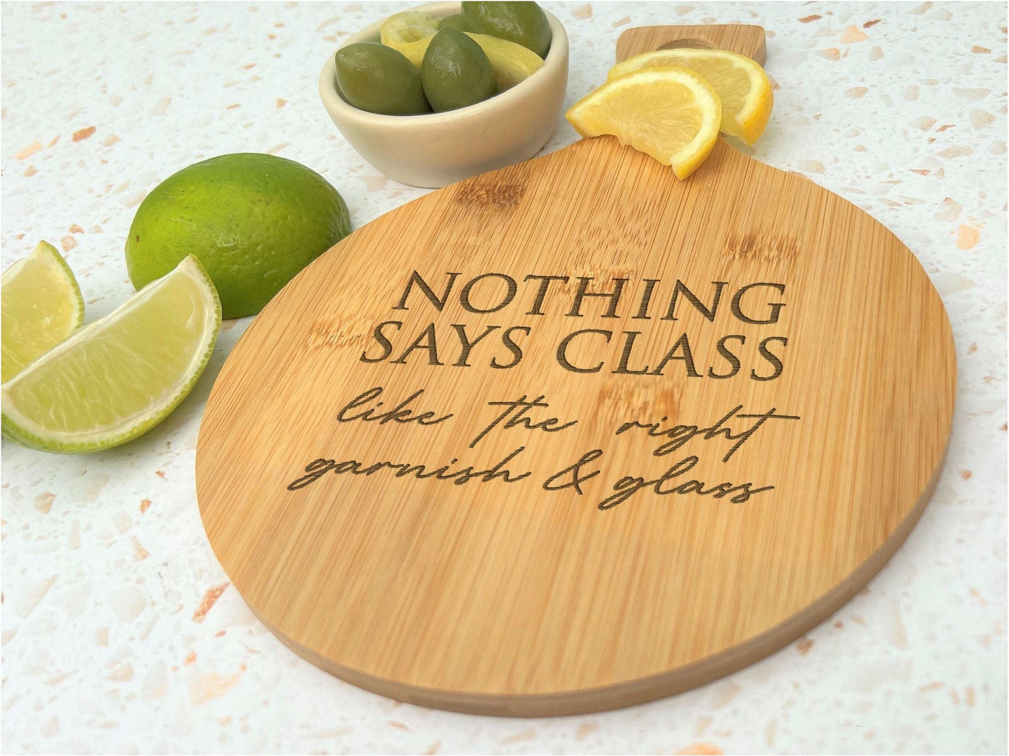 Nothing Says Class Engraved Bamboo Paddle Chopping Board