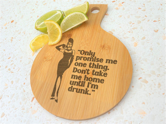 Breakfast at Tiffany's Audrey Hepburn Bamboo Paddle Chopping Board