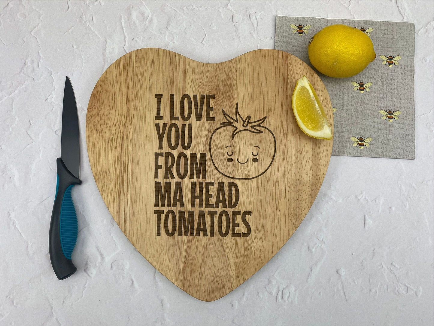 Tomatoes Pun I Love You Chopping Board