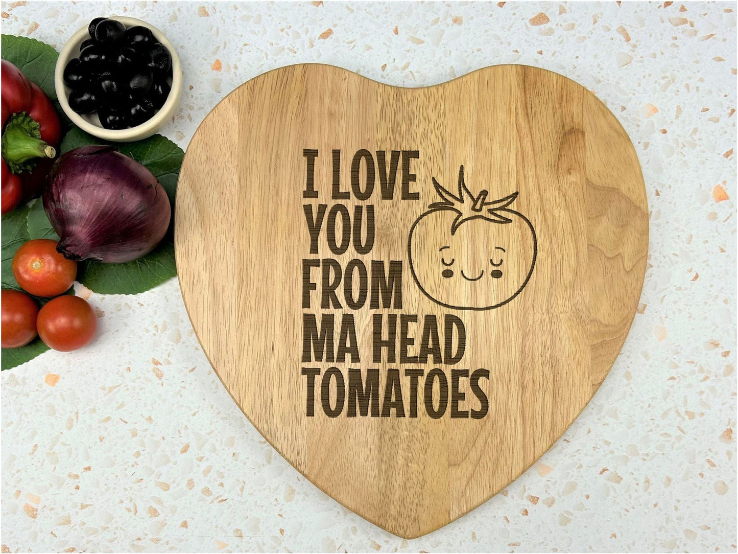 Tomatoes Pun I Love You Chopping Board