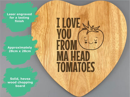 Tomatoes Pun I Love You Chopping Board