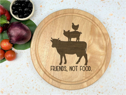 Friends Not Food Veganism Wooden Chopping Board