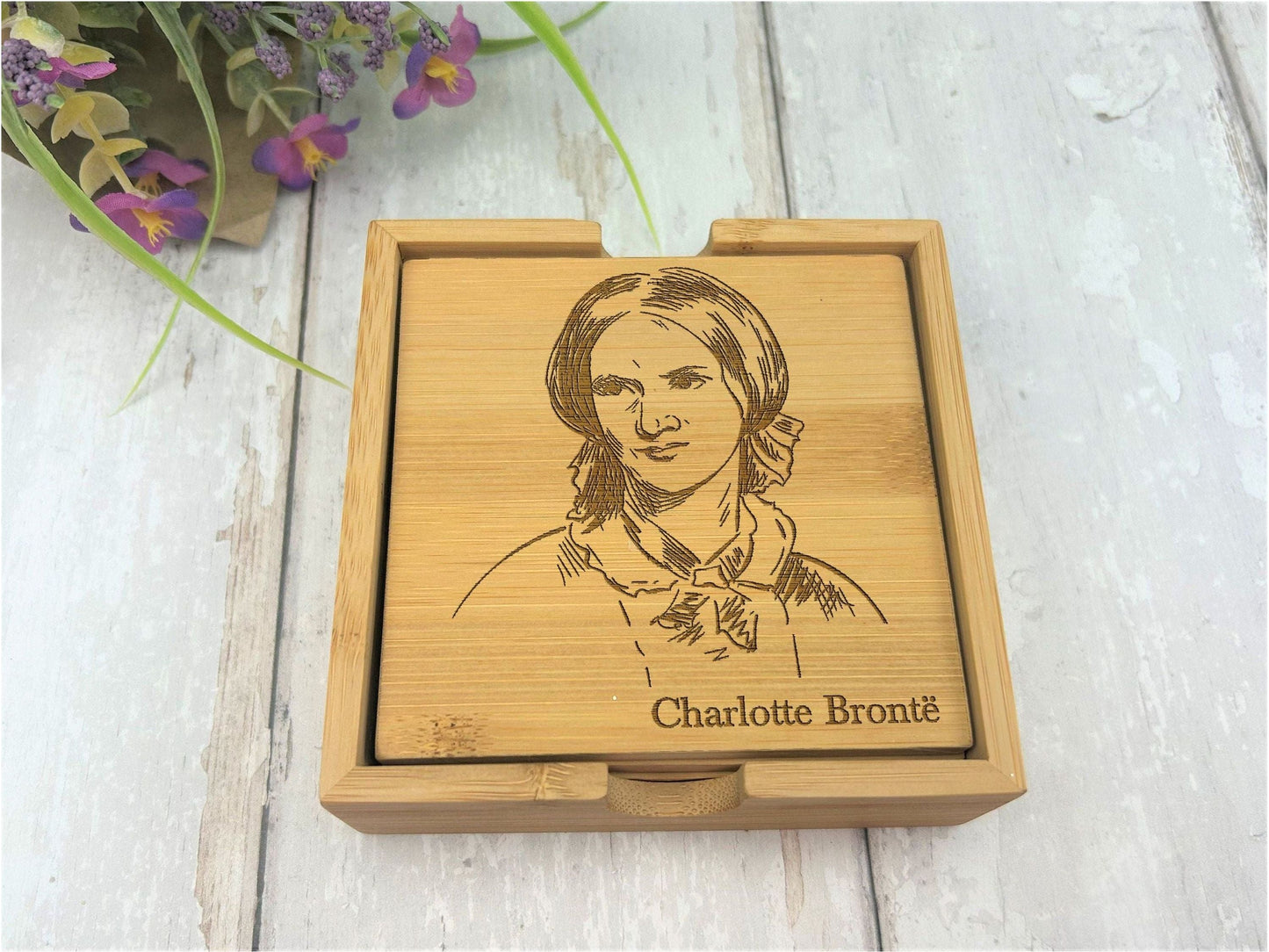 Charlotte Bronte Jane Eyre Book Quotes Bamboo Coaster Set