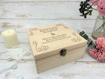 Pooh Bear Christening Memory Box