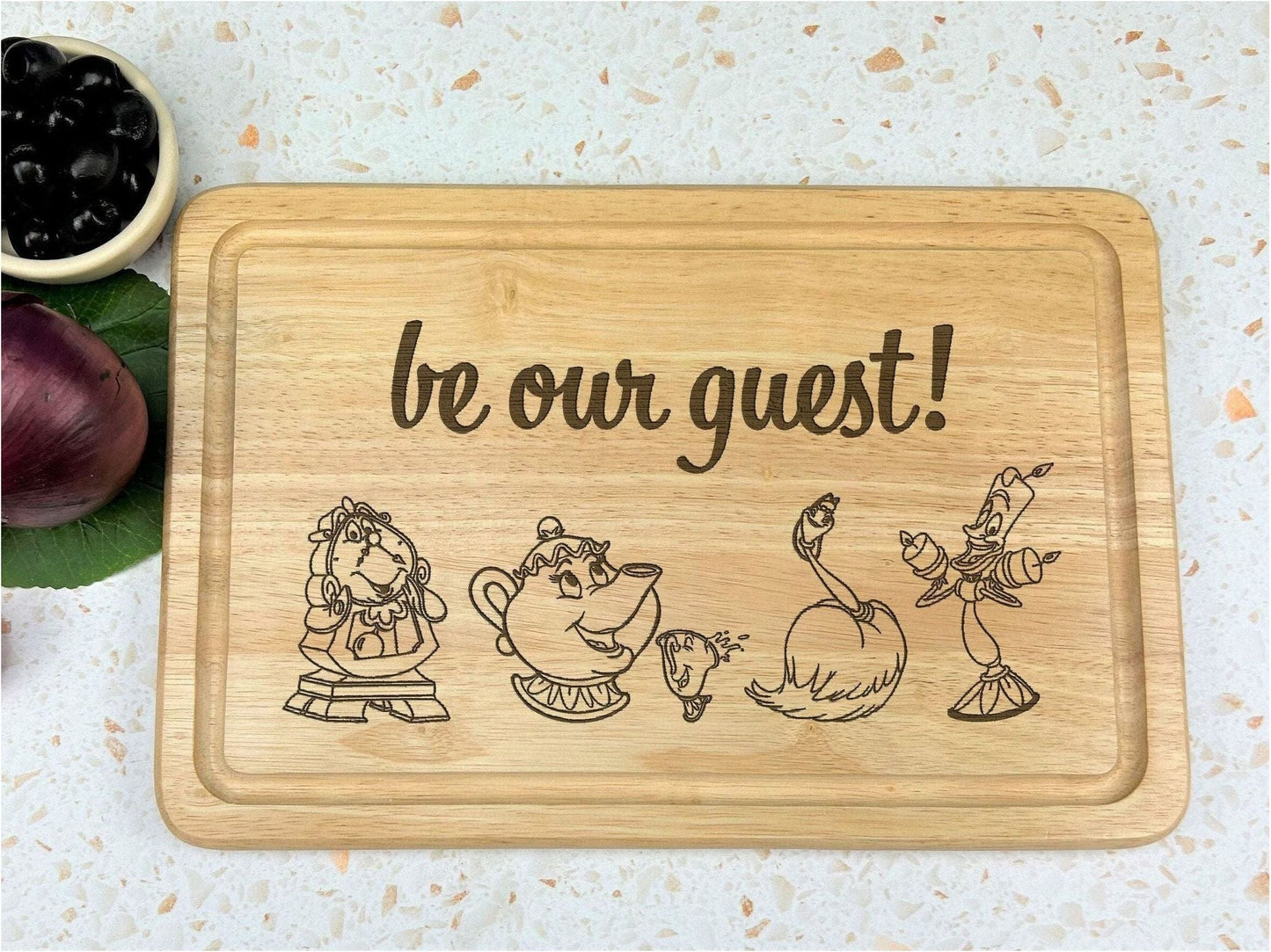 Beauty and the Beast Be Our Guest Chopping Board