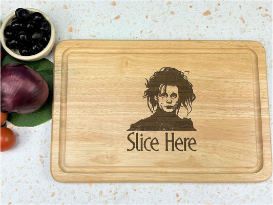 Edward Scissorhands Slice Here Chopping Board