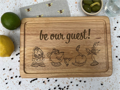 Beauty and the Beast Be Our Guest Chopping Board