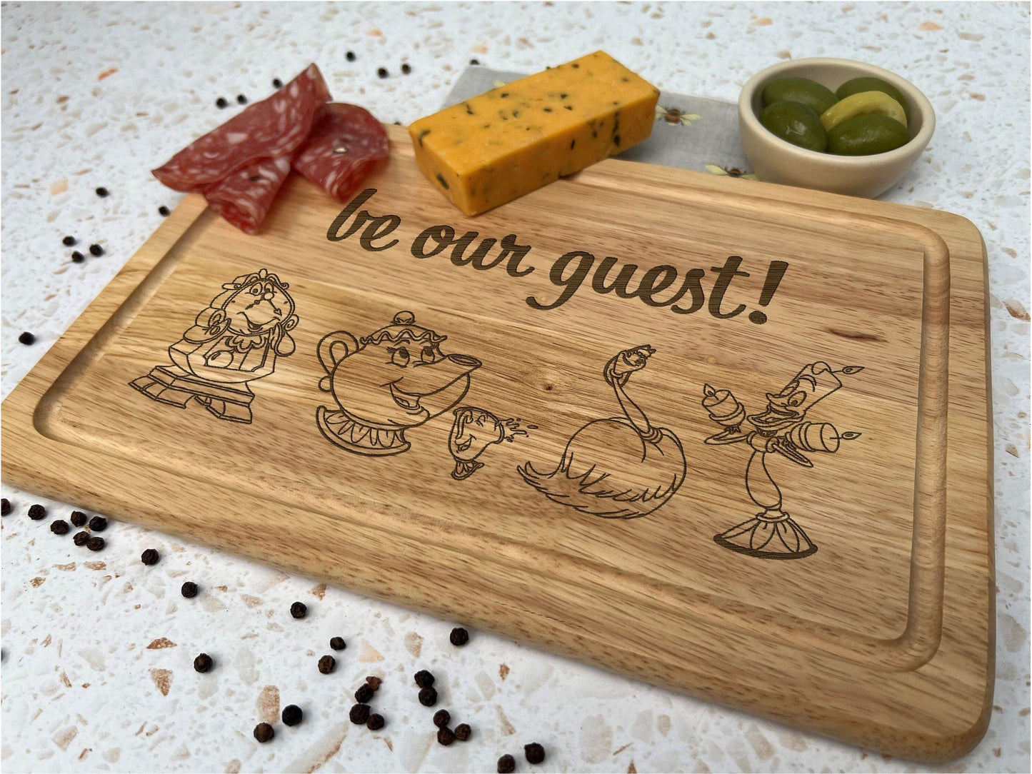 Beauty and the Beast Be Our Guest Chopping Board