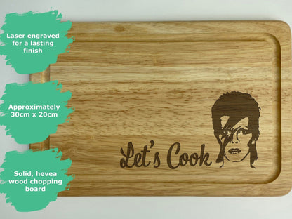 David Bowie Ziggy Stardust Lets Cook Chopping Board