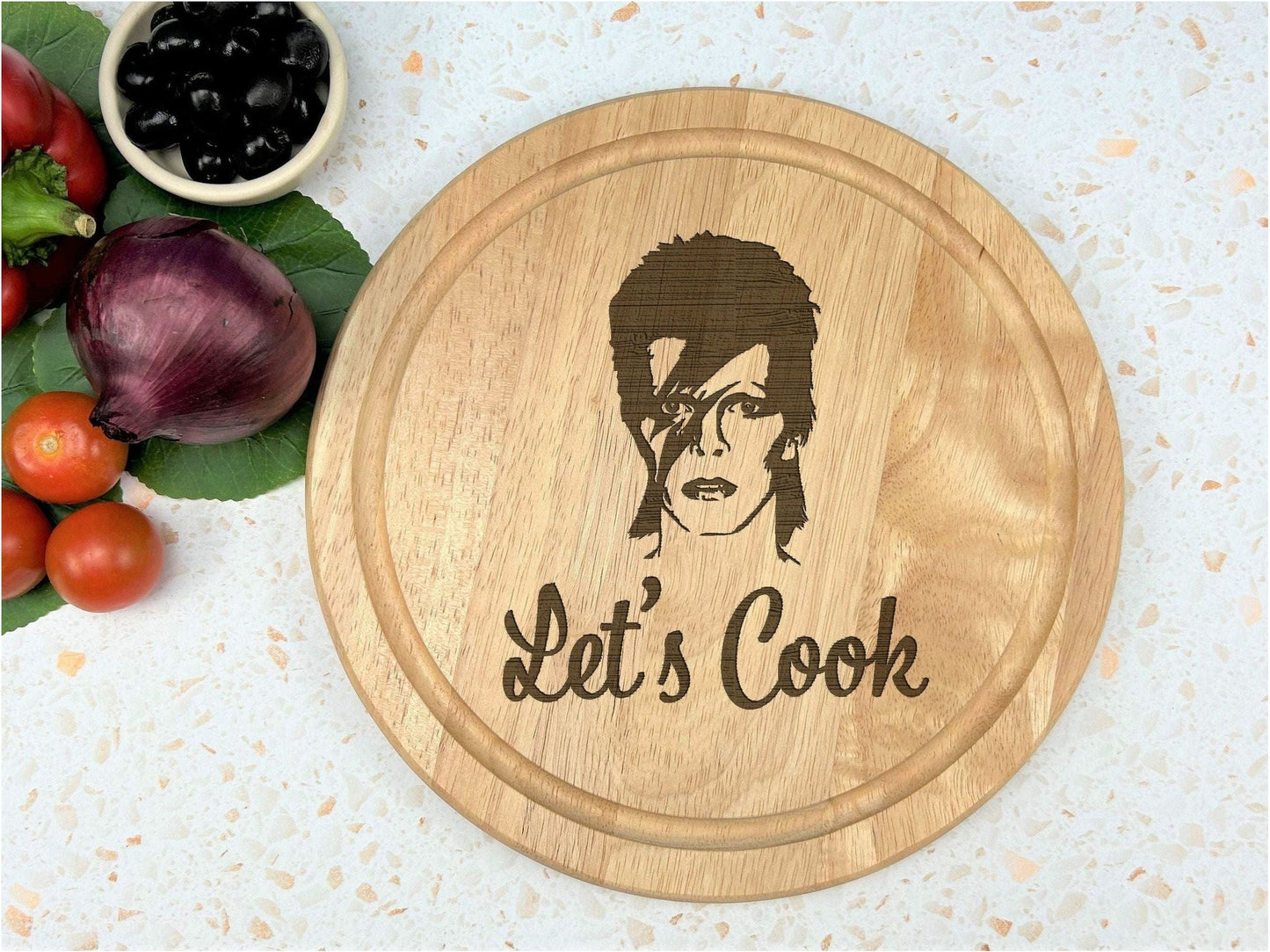 David Bowie Ziggy Stardust Lets Cook Chopping Board