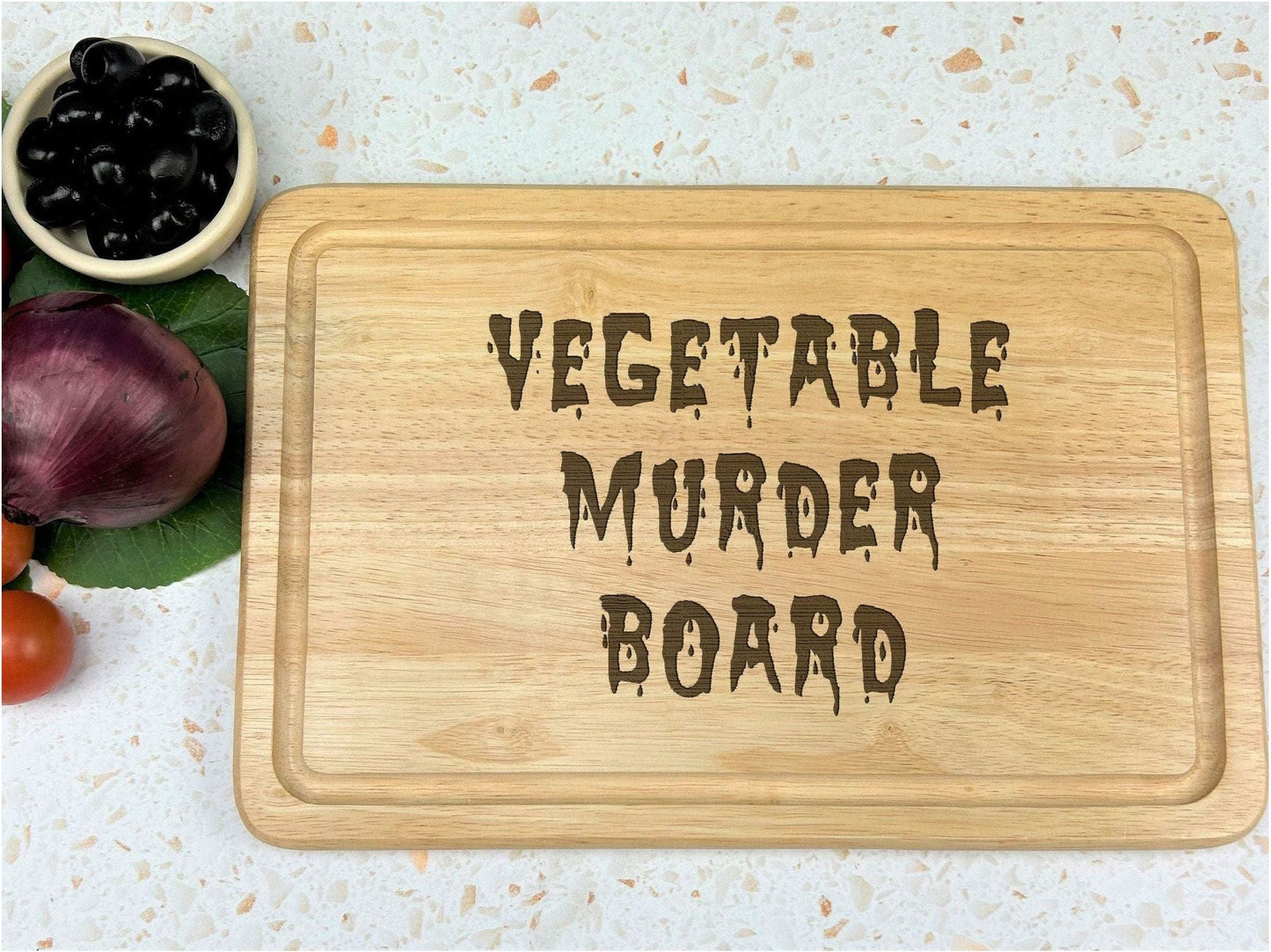 Vegetable Murder Board Wooden Chopping Board