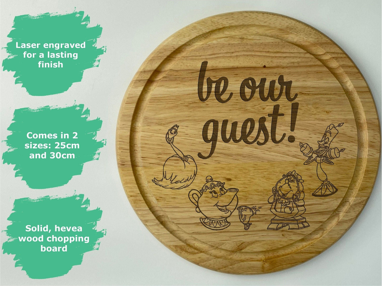 Beauty and the Beast Be Our Guest Chopping Board