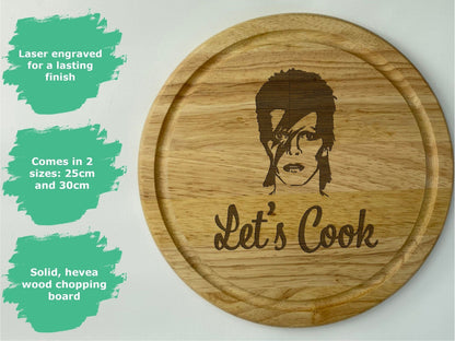 David Bowie Ziggy Stardust Lets Cook Chopping Board