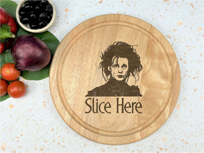 Edward Scissorhands Slice Here Chopping Board