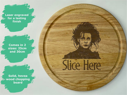 Edward Scissorhands Slice Here Chopping Board