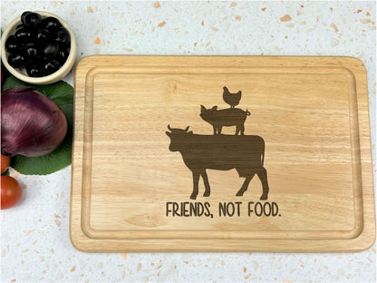 Friends Not Food Veganism Wooden Chopping Board