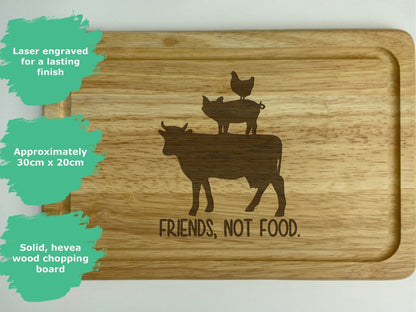 Friends Not Food Veganism Wooden Chopping Board