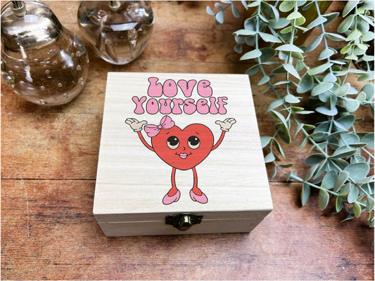 Love Yourself Positivity Affirmation Self Care Colourful Trinket Box