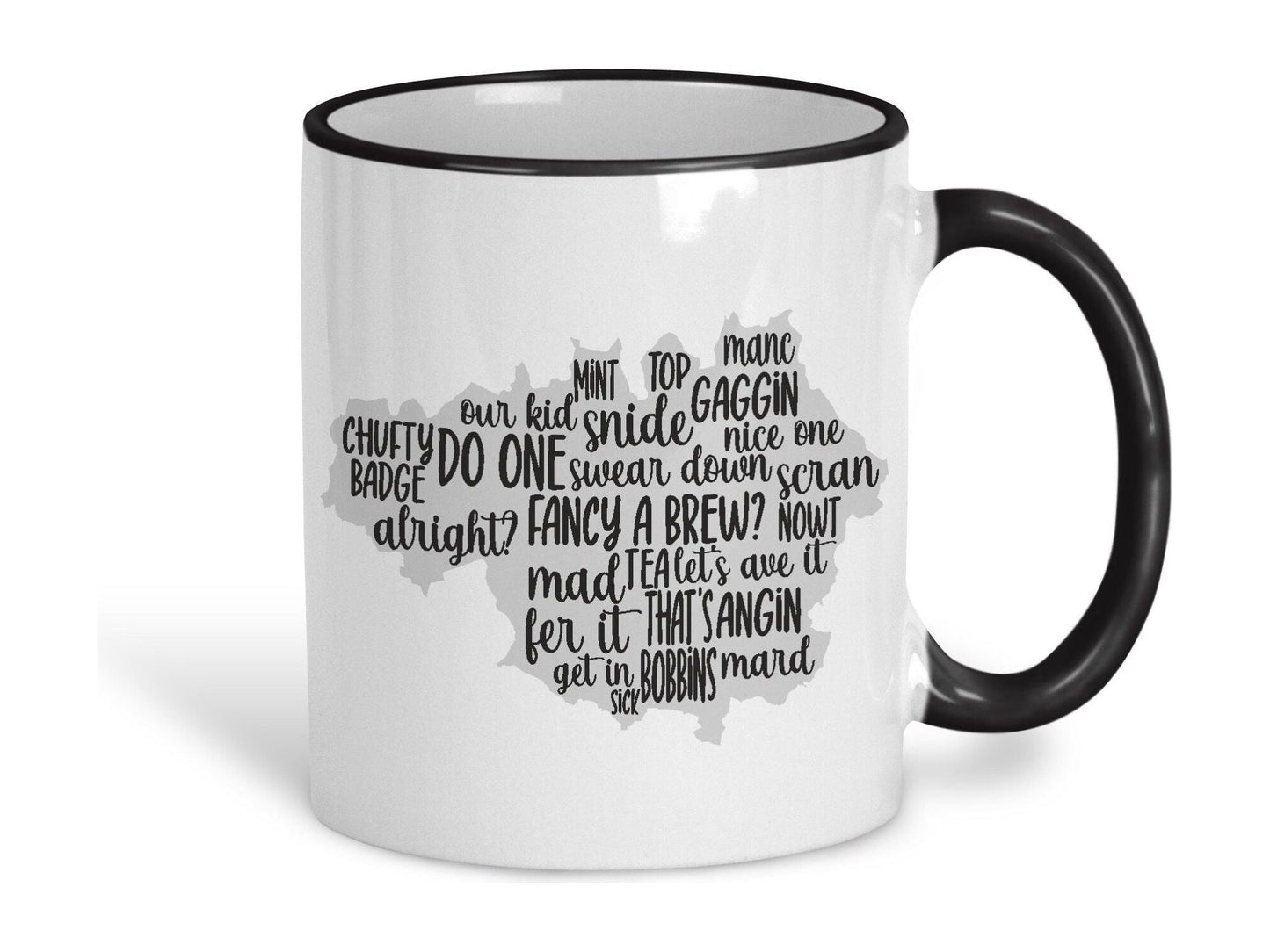 Manchester Map Mancunian Dialect Ceramic Mug