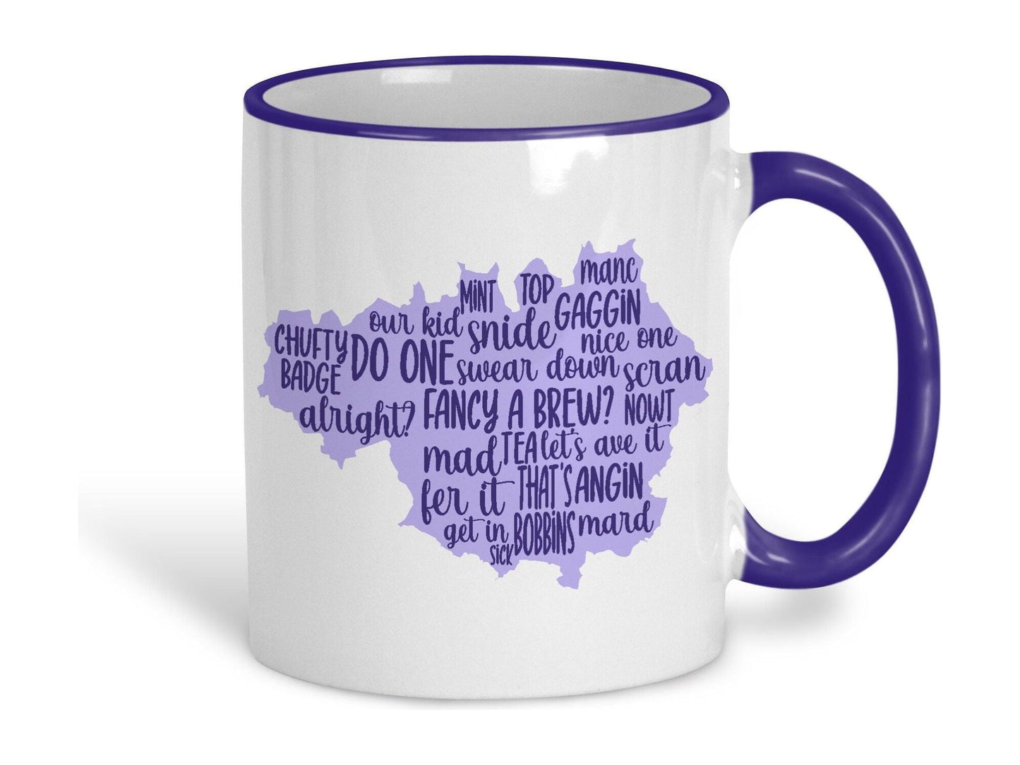 Manchester Map Mancunian Dialect Ceramic Mug