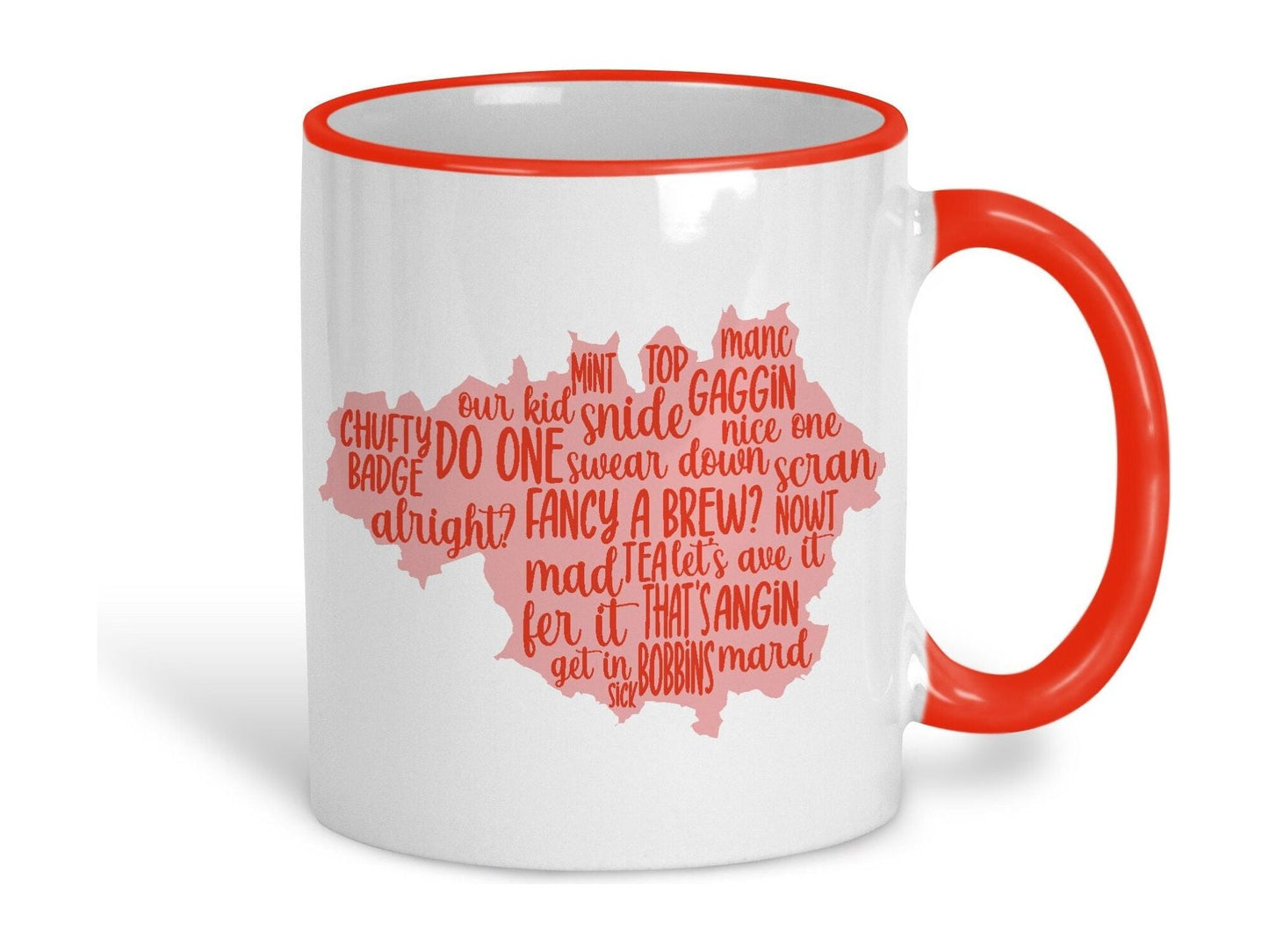 Manchester Map Mancunian Dialect Ceramic Mug