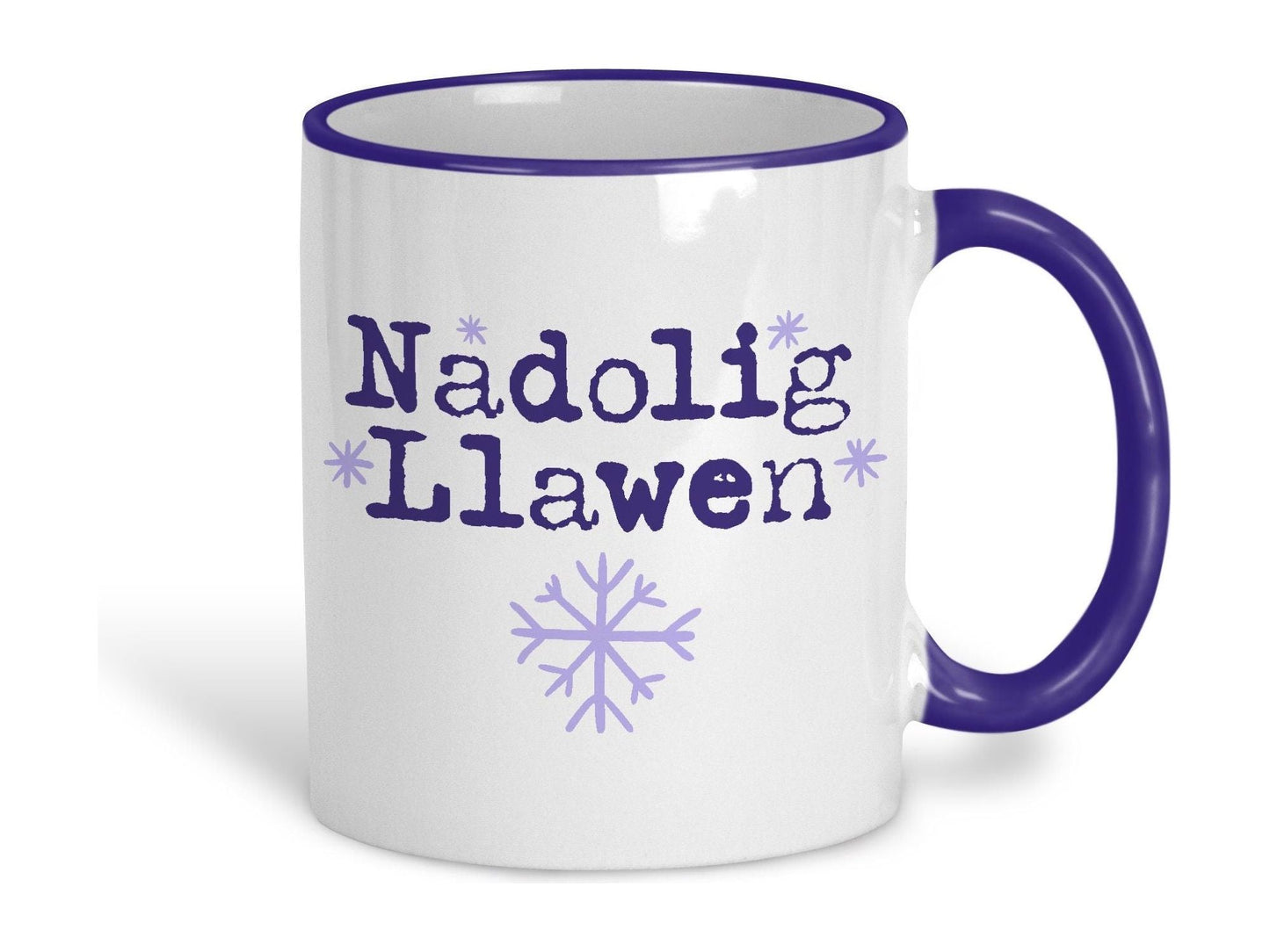 Nadolig Llawen Snowflakes Welsh Language Dialect Ceramic Mug