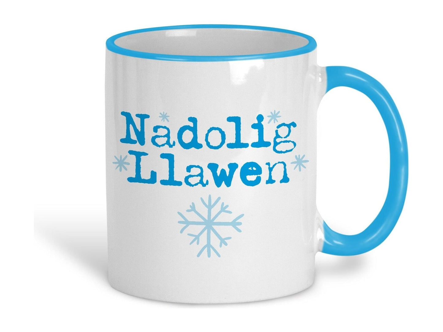 Nadolig Llawen Snowflakes Welsh Language Dialect Ceramic Mug