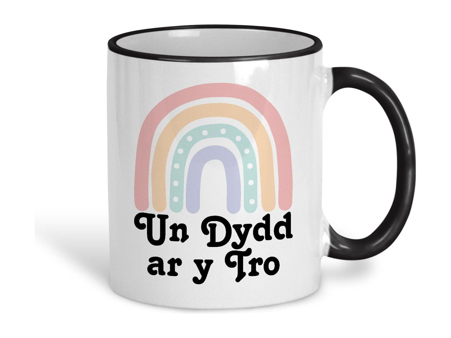 Un Dydd ar y Tro One Day At A Time Welsh Language Dialect Ceramic Mug