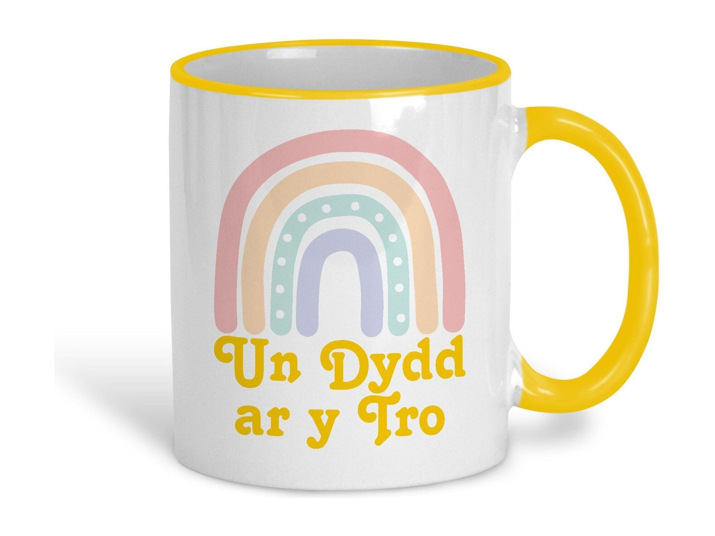 Un Dydd ar y Tro One Day At A Time Welsh Language Dialect Ceramic Mug