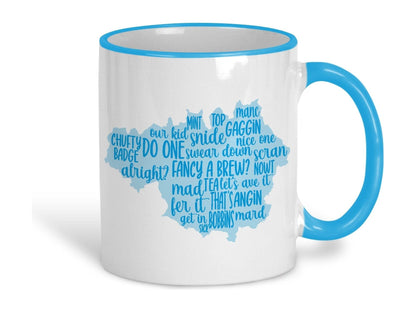 Manchester Map Mancunian Dialect Ceramic Mug