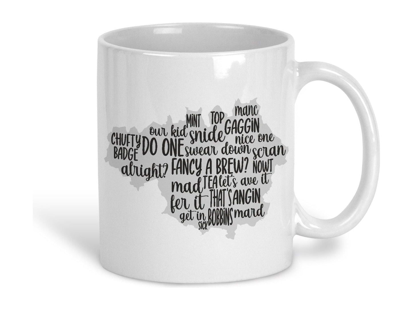 Manchester Map Mancunian Dialect Ceramic Mug