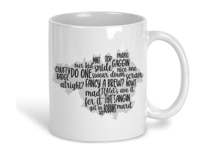 Manchester Map Mancunian Dialect Ceramic Mug