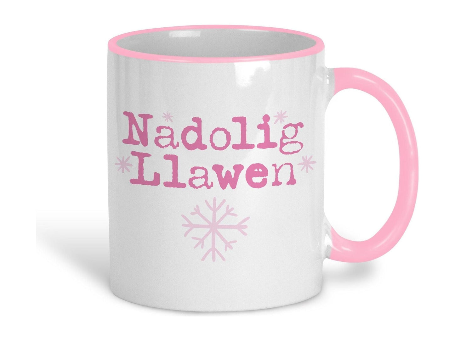 Nadolig Llawen Snowflakes Welsh Language Dialect Ceramic Mug