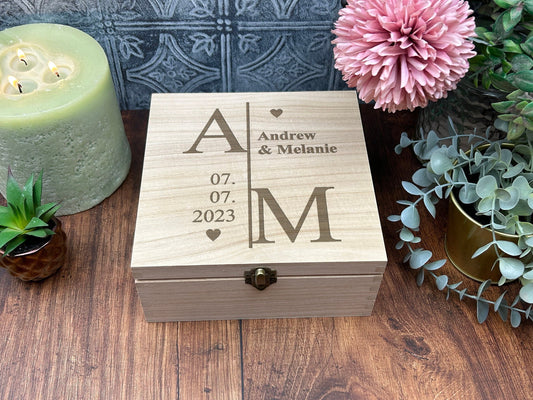 Initials and Date Wedding Day Memory Box