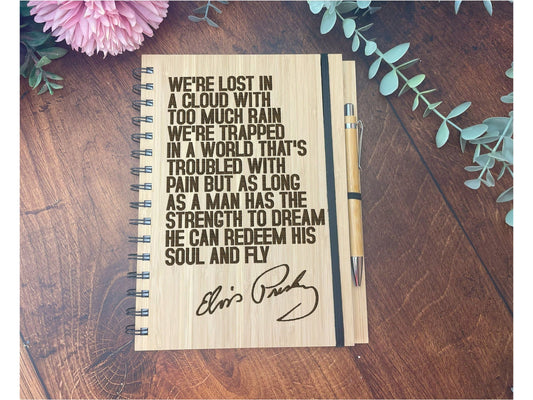 Elvis Presley If I Can Dream Music Lyrics Bamboo Notebook Journal