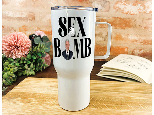 Tom Jones Sex Bomb - Welsh Language Dialect - Personalised Travel Mug