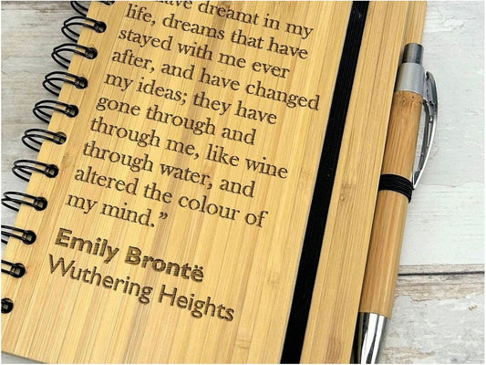 Wuthering Heights Emily Bronte Bamboo Notebook Journal