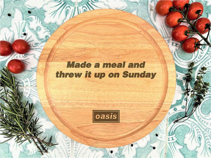 a wooden cutting board with a quote on it