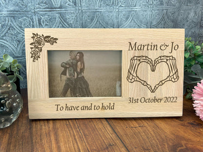 Bone Heart Hands Couple Wedding Photo Frame Gift