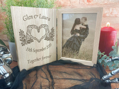 Bone Heart Hands Couple Wedding Photo Frame Gift