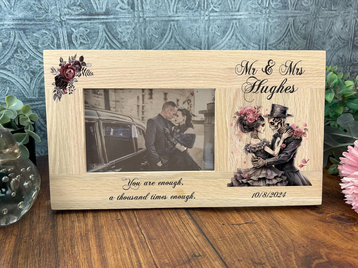 Skull Couple Personalised Wedding Photo Frame